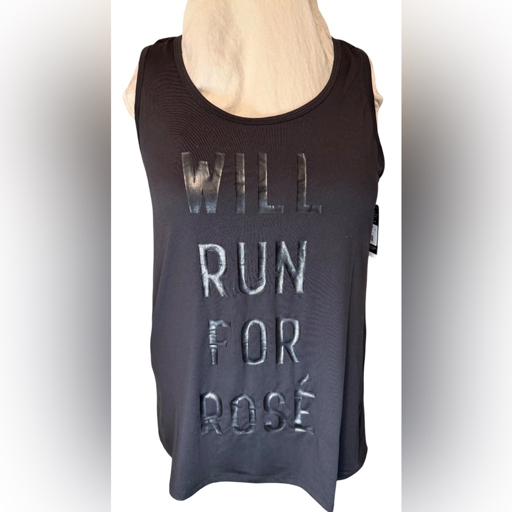 🍷💪 NWT Champion “Will Run for Rosé” Tank – Size 1X 💪🍷
